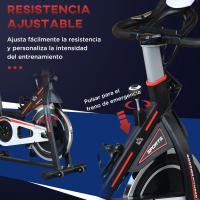 HOMCOM Bicicleta Estática Resistencia Ajustable Bicicleta Fitness con Volante Inercia 8 kg Pantalla LCD Sillín y Manillar Ajustables Soporte para Tableta 103x48x115 cm - details 4
