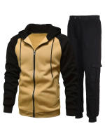 Chaqueta con capucha de dos piezas de otoño e invierno para hombre + mono, traje deportivo informal para hombre - details 15