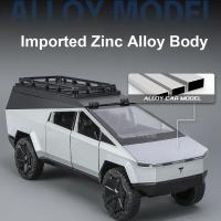 Modelo De Coche Tesla Cybertruck 1/24 Con Sonido Y Luz Para Colección Y Decoración Juguete De Metal Para Niños Regalo De Cumpleaños - details 2