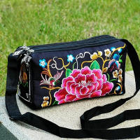 Bolso De Hombro Retro Para Mujer Yogodlns Con Bordado Floral Multicolor Estilo Bohemio Étnico Monedero Pequeño De Lona - details 5