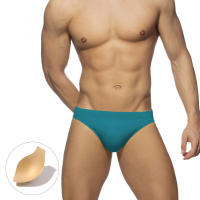Bragas De Natación Para Hombres Sexy Sólido Low-Waist Con Empuñadura Y Acolchado Shorts De Playa Surfismo Baño Deportivo De Polyester Y Spandex - details 21