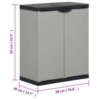 vidaXL Armario para desechos de jardín PP gris y negro 68x40x85 cm - details 6