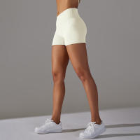 Shorts Deportivos Sin Costuras Cintura Alta Push up Yoga Elásticos Para Gimnasio Y Correr Shorts Transpirables De Poliéster Y Nylon - details 28