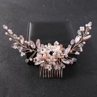 Diadema De Boda Con Flor De Cristal Y Perla Peine Para El Cabello Accesorios De Joyería Para Fiesta Y Celebraciones - details 3