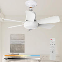 Ventilador de techo inalámbrico con control remoto, con rosca y luz regulable, con bombilla enchufable para pasillo, cocina, baño, garaje y cuarto de herramientas, color blanco. - details 5