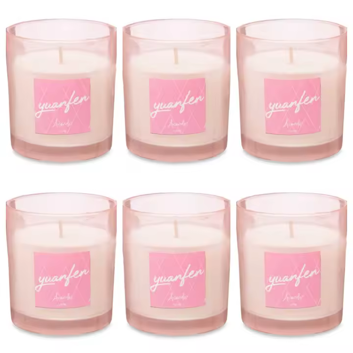 Bellas Extensiones- Acorde Vela Vaso de cristal aroma Peonia 120g (6 unidades), Vela perfumada para el hogar. fragancia hogar fabricado en españa. - 1
