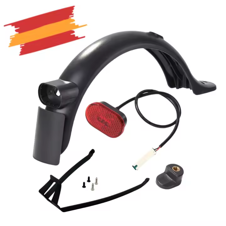 ✅Guardabarros Patinete Xiaomi Pro 2 / 1S / Essential / Mi Scooter 3 - Trasero con Tornillos, Tapones de Goma y Luz Led de Freno - Kit Completo, Piezas Patineta, Repuestos, Recambios, Monopatín, Accesorios, Xiaomi M365 - 1