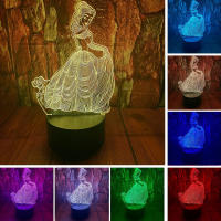 Lámpara Nocturna 3D De Princesa Hielo Para Niños Y Niñas Cambio De Color 7 Luces Decoración De Habitación Regalos Para Niños Y Niñas - details 0