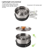 Juego De Cocina Para Camping Y Senderismo Con Olla Sartén Y Kettle Portátil De Acero Inoxidable Para Picnics Al Aire Libre - details 7