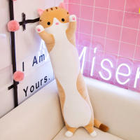 Cojín Gato Muñeca Linda Cojín para Dormir Peluda Animal Suave Multifuncional Durmiente Lateral Lavable Curación Siesta Cojín Regalo Lindo Esponjoso, Gris - details 1