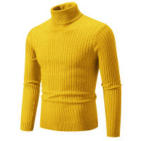 (Mejor) Hombres suéter de cuello alto Color sólido Lana Casual Invierno Chaqueta caliente Deporte suéter de cuello alto - details 11