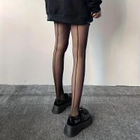 Pantimedias Negras Elásticas De Cintura Alta Mezcla De Spandex Y Nylon Talla Única Para Mujer Medias Translúcidas Con Pies - details 7
