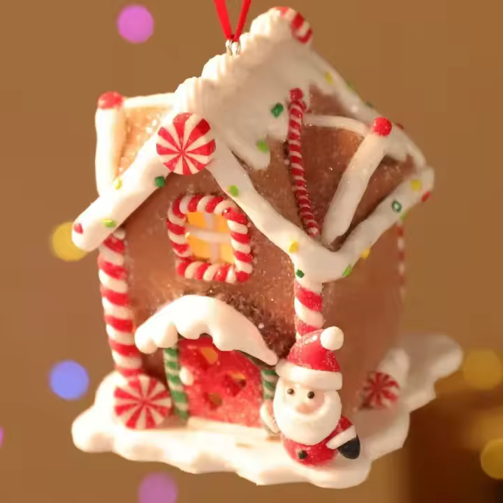 Lámpara De Navidad LED Colgante Con Tema De Papá Noél Y Galletas Regalo Para Decoración De Casa Y Árbol De Navidad - 1