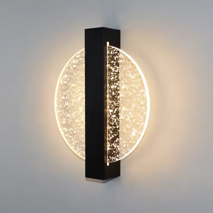 Aplique de pared interior regulable, aplique Redondo Negro LED de 6W 3000/4000K/6500K - 1