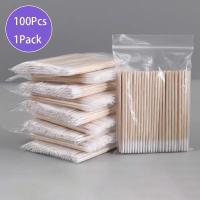 100-500Pcs Palitos De Limpieza De Madera Con Cabeza De Algodón Para Manicura Y Pintura De Uñas Herramienta De Corrección Y Remoción De Pintura De Uñas - details 0