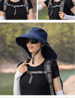 Gorro De Verano Para Mujer Protección UV Sombrilla De Sol Con Visera Ancha Para Pesca Senderismo Y Uso Exterior Capa De Poni - details 9