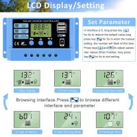 Controlador Solar 12V/24V 30A 20A 10A Regulador PWM Cargador De Batería Con Pantalla LCD Salida USB Doble 5V Para Energía Solar - details 4