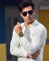Relojes para Hombre Analógico Movimiento Cuarzo Cronógrafo Impermeable Bright Fashion Casual Reloj de Pulsera Correa de Cuero Elegant Gift para Hombre - details 0