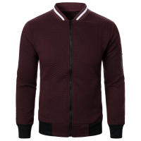 Sudadera Casual Para Hombre Con Cierre De Cremallera Y Collarín De Stand Waffle Para Otoño E Invierno Material Poliéster - details 15