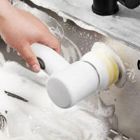 Cepillo De Limpieza Eléctrico Multifuncional Para Cocina Y Baño - Escobilla De Potencia Sin Cable Para Platos Ollas Y Sartenes - details 1