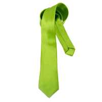 Ociodual Corbata estrecha de poliester unisex para eventos color Verde Oliva textura fina - details 2