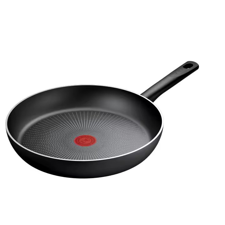 Sartén de 30 cm Tefal React, revestimiento antiadherente resistente y seguro, cuerpo de aluminio 100 % reciclado, indicador de temperatura, avanzada tecnología de inducción, formato de sartén básico, fabricada en Francia, C2910702 - 1