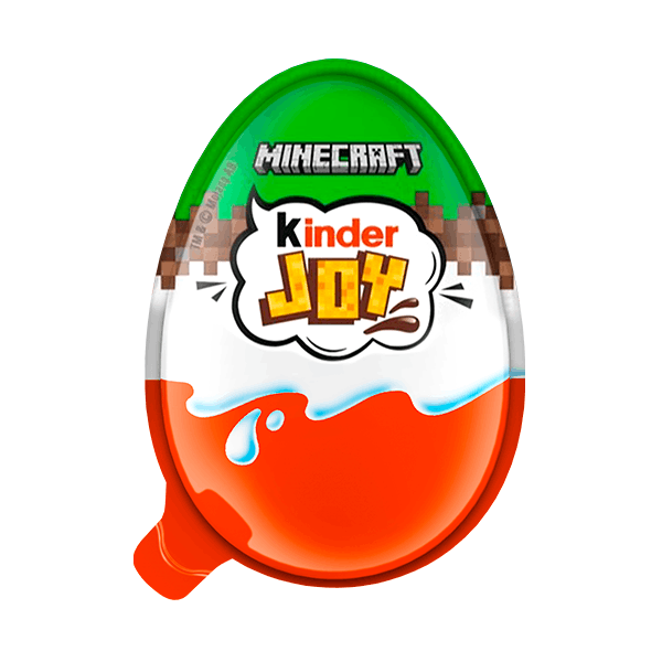 Kinder Joy Minecraft - Bandeja con 24 huevos con crema de leche y cacao y 2 bolitas de chocolate - Contiene un juguete en el interior