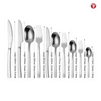 Mr.Spoon Serie Pala Juego 96,108 o120 piezas cubiertos,Acero Inoxidable 18/0,Económico y funcional,Incluye cuchillo carne o mesa,tenedor,cuchara,cucharilla,etc,Mango monobloque,Apto para lavavajillas,Caja ecológico,Ideal para casa,hotel,restaurante,90402 - details 0