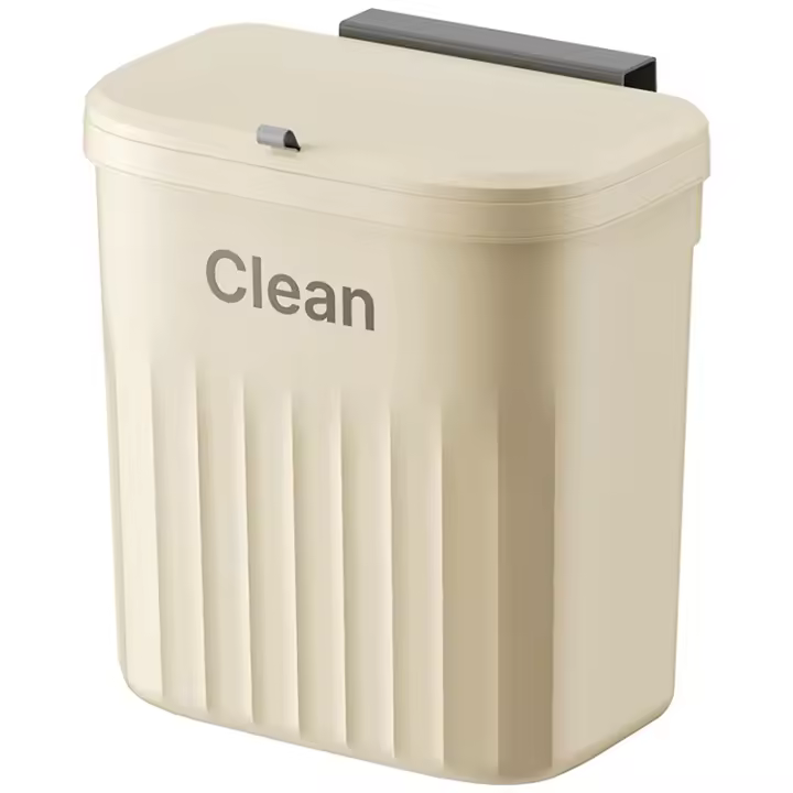 Bandeja De Cocina Montada En La Pared Con Tapa Recipiente De Basura Para Armario Baño De Cocina Ecológico De 8.5/12L - 1