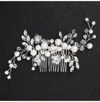 Miallo Adorno De Boda Moda Hecho a Mano Con Cristales Y Perlas Peine Para Cabello Clip Joyería De Novia Accesorios Para El Cabello Ornamentos De La Cabeza - details 0