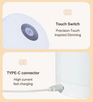 Lámpara De Noche RGB Recargable Toque Con Control Remoto Luz Decorativa LED Para El Hogar Vida Útil De La Batería Larga Duración Para Dormitorio - details 14