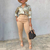 Elegantes Pantalones De Oficina Para Mujer Cintura Alta Con Cinturón Estilo Lady De Negocios Moda Trabajo Pantalones Rectos De Talla Fija Para Todas Las Estaciones - details 31