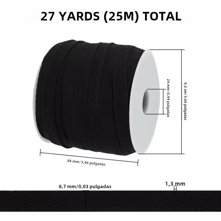 Tira De Seda De Prenda 13.5 Yardas 0.4 Pulgadas Doble Plegado Para Decoración De Cheongsam Corte Y Costura De Ropa - 1