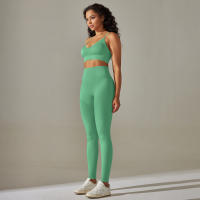 Conjunto De Leggings De Yoga Para Mujer Ropa Deportiva De Gimnasio Conjunto De Leggings Y Sujetador De Cintura Alta Sin Costuras Transpirable Y Anti-Pelusa - details 21