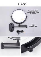 Espejo De Maquillaje Inteligente 8 Pulgadas Con Doble Lado Y Luz USB Magnifying 3x/5x/7x/10x Iluminación De 3 Colores Para Baño Estilo Moderno - details 19
