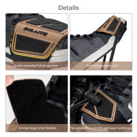 1-4PCS Cubiertas De Cuero Para Motocicleta Antideslizantes Protección De Punta De Zapatos De Motocicleta Accesorios De Protector De Palanca De Cambios TPU De Alta Elasticidad Unisex Color Marrón/Gris - details 0