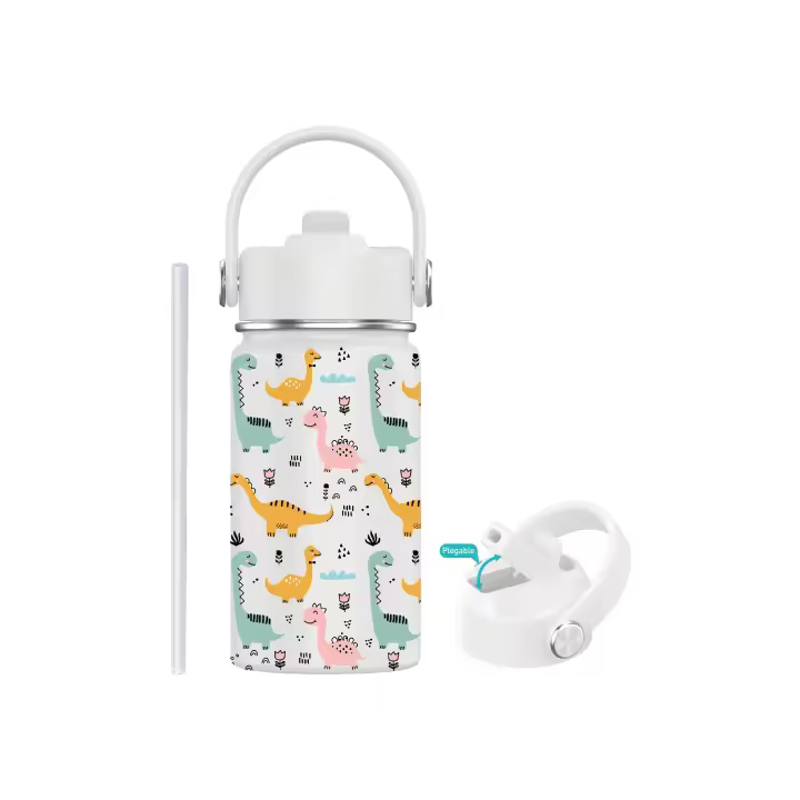PORCHEDDU Botella Termo de Agua para Niños de Acero Inoxidable 350ml (20 Diseños) mantiene El Frio y el color- Térmica Reutilizable | Sin BPA | Keeps 24H Frio / 12H Caliente | Termo y Hermética - Doble Pantalla a Prueba de Fugas (TK350 1099 F6 D7) - 1