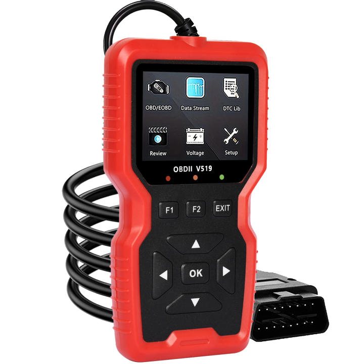 V519 Escáner Profesional OBD2 Con Datos En Tiempo Real Herramienta De Diagnóstico Para Coches Compatible Con La Mayoría De Los Vehículos Limpieza De Códigos Y Eliminación De Códigos Diseño Ergonómico Carcasa De Plástico Duradero