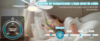 Ventilador Techo with Luz y Mando a Distancia, Lampara Ventilador Techo with Ventiladores Silencioso, E27, Regulable en Colores y Velocidades Temporizador 6 Aspas para Dormitorio (52CM) - details 5