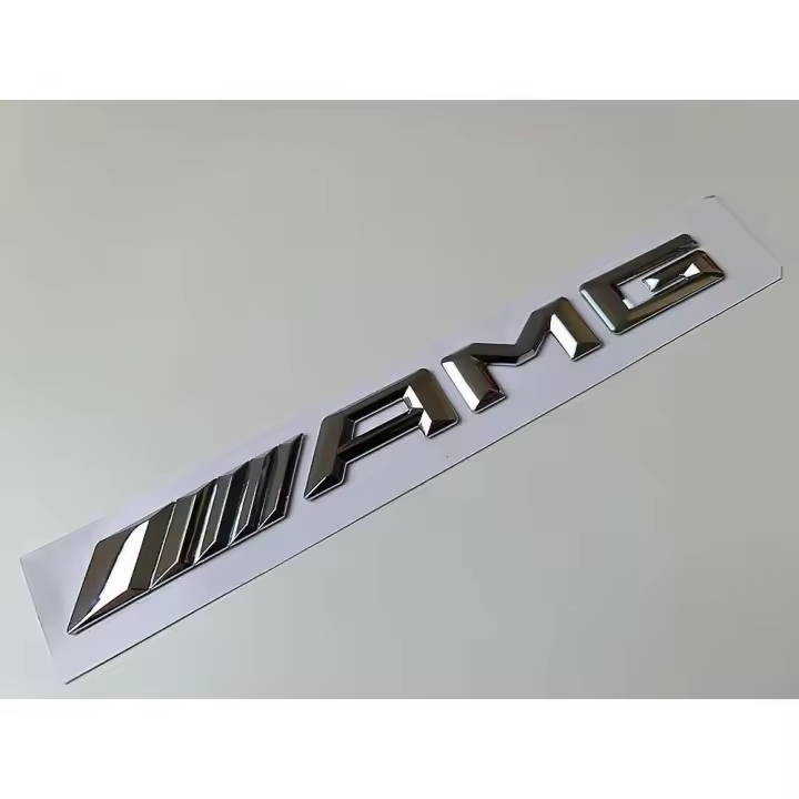 New Style Amg Silver Chrome Rear Boot Badge Emblem For Mercedes - 1
