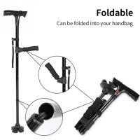 Bastón Plegable Telescópico Con LED Y Alarma Para Ancianos Bastón De Caminar Trusty Sticks Para Padres Y Madres Material De Aluminio Con Punta De Goma - details 1