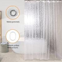 Cortina de Ducha Antimoho 180X200 cm, 3D Cubo de Agua Semitransparente Espesos EVA Lavable Cortinas de Baño with 12 Ganchos, Impermeable Antibacterian Secado RÁPIDO, para Batería - details 6