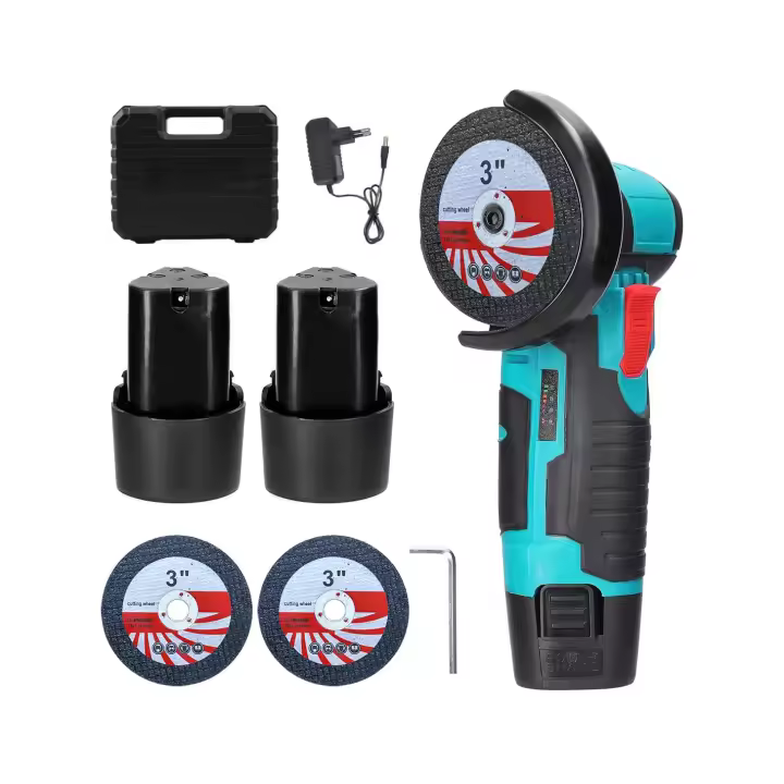 Mediawave Store Mini Smerigliatrice Flex Wireless Doppia Batteria 12V 76MM 19500RPM e Valigetta - 1