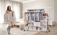 Burro Ropa,Burro ropa con ruedas,Perchero burro ropa resistente(blanco) - details 4
