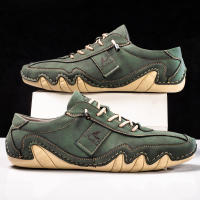 Zapatos Planos Casuales Para Hombres Hechos a Mano En Cuero PU Cómodos Mocasines Transpirables Zapatillas De Exterior - details 16