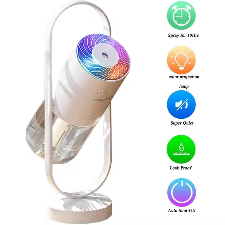 PORCHEDDU Mini humidificador portátil de vapor frío con LED Luces, humidificador de Aire USB portátil ultrasilencioso, adoptado para Bebés, Niños, interiores, dormitorios, oficinas, etc. - 1