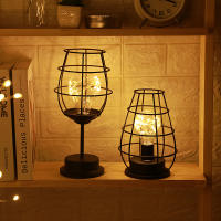 Lámpara De Mesa LED Decorativa Para Interior Diseño De Caja De Hierro Con Luces Nocturnas Batería Incluida Para Dormitorio Y Sala De Estar - details 2