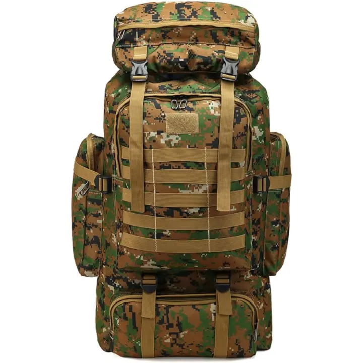 Mochila camping 70 a 80L táctica militar impermeable para rutas de montaña y senderismo, mochilas para Hombre Mujer Outdoor para rutas de campo, Acampada, Trekking, Viaje, Supervivencia y excursión - 1
