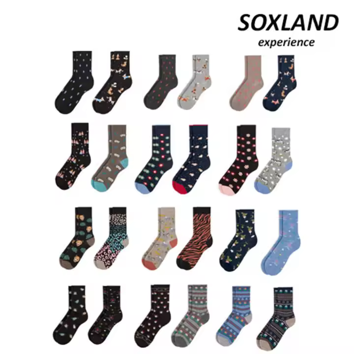 SOXLAND - 2023EXPO2 Pack de 6 Calcetínes invierno mujer fantasía estampados - 1