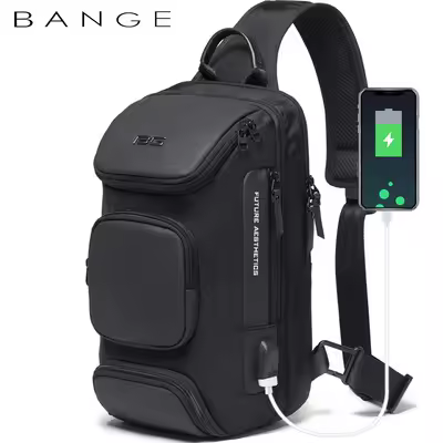 Bolso de hombro tipo bandolera antirrobo multifuncional para hombre, resistente al agua, bolso de pecho corto - 1